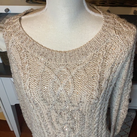 M&S Collection Stone Shimmer Sweater Size UK‎ 12 - Picture 3 of 10